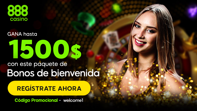 Paquete de bienvenida de hasta 1500 $ en el Casino 888, no puedes perdértelo