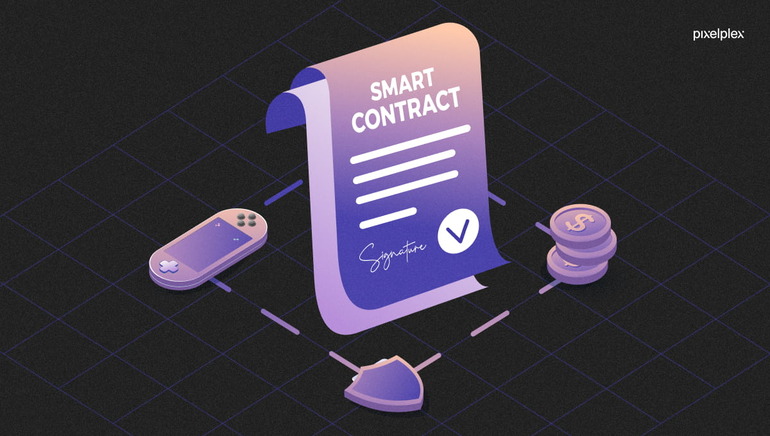 Un contrato inteligente con criptomonedas.